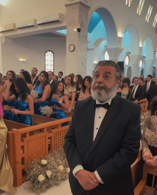 ماجد الكدواني فى حفل زفاف نجله يوسف 