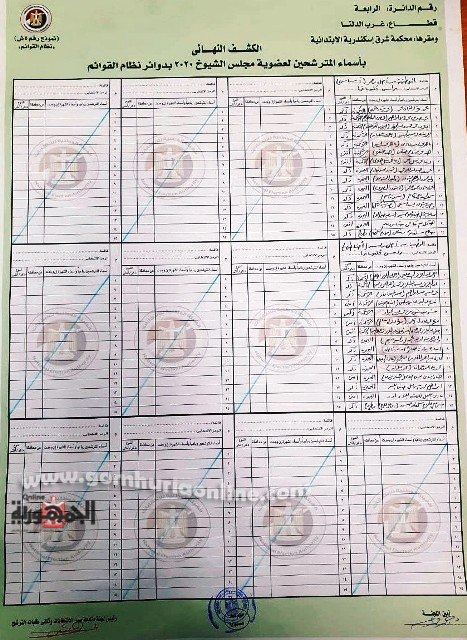 القائمة الوحيدة لقطاع غرب الدلتا