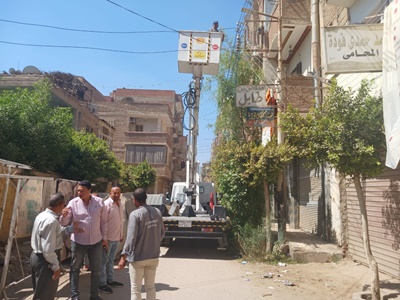أبو حطب : تهذيب الأشجار وإنارة شوارع قويسنا محافظة المنوفية