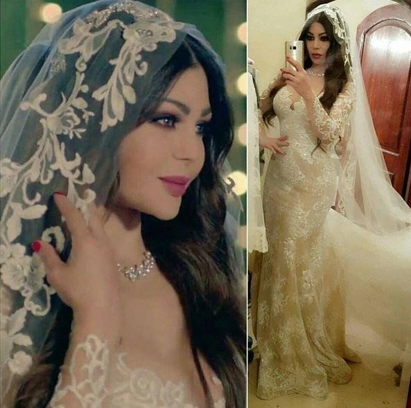 هيفاء وهبى بفستان الزفاف تشعل السوشيال ميديا.. صور