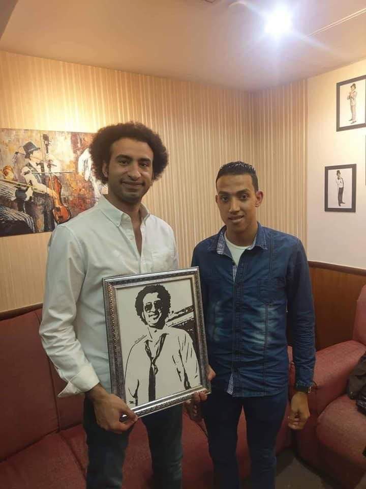 محمد رجب يبدع فى رسم على ربيع واشرف عبد الباقى وصلاح .. صور