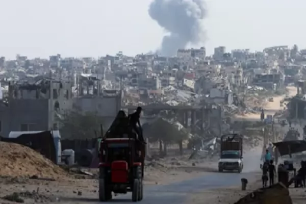 غارة إسرائيلية على المناطق الشرقية بخان يونس جنوب قطاع غزة 