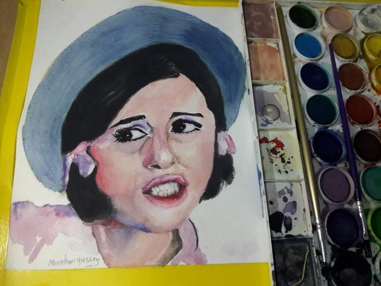 الموهوبه نورهان يسرى صابر  من عشاق الرسم للفنانين