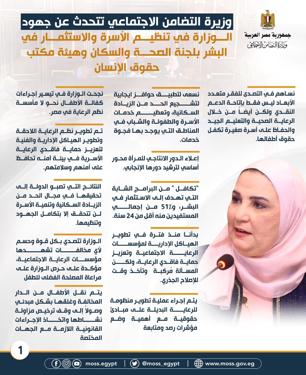 القباج تستعرض جهود التضامن في تنظيم الأسرة والاستثمار في البشر .. انفوجراف