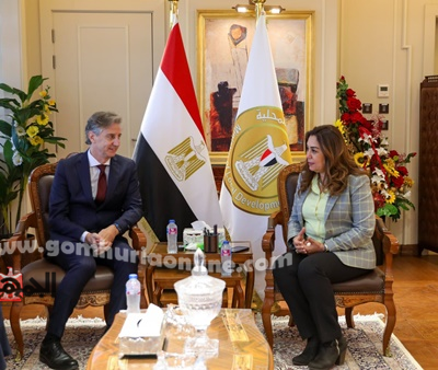 وزيرة التنمية المحلية خلال لقاء الممثل المقيم لبرنامج الأمم المتحدة الإنمائي في مصر