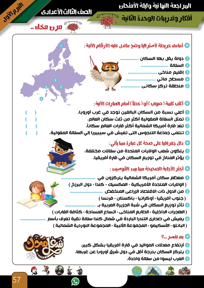 مراجعة الدراسات الاجتماعية الشهادة الاعدادية