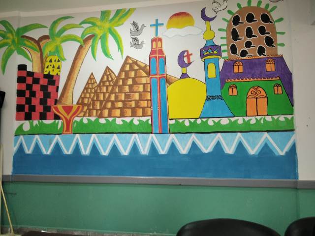 تجميل مدرسة دار الارقم بحدائق اكتوبر بأيدى الطلاب.. الصور