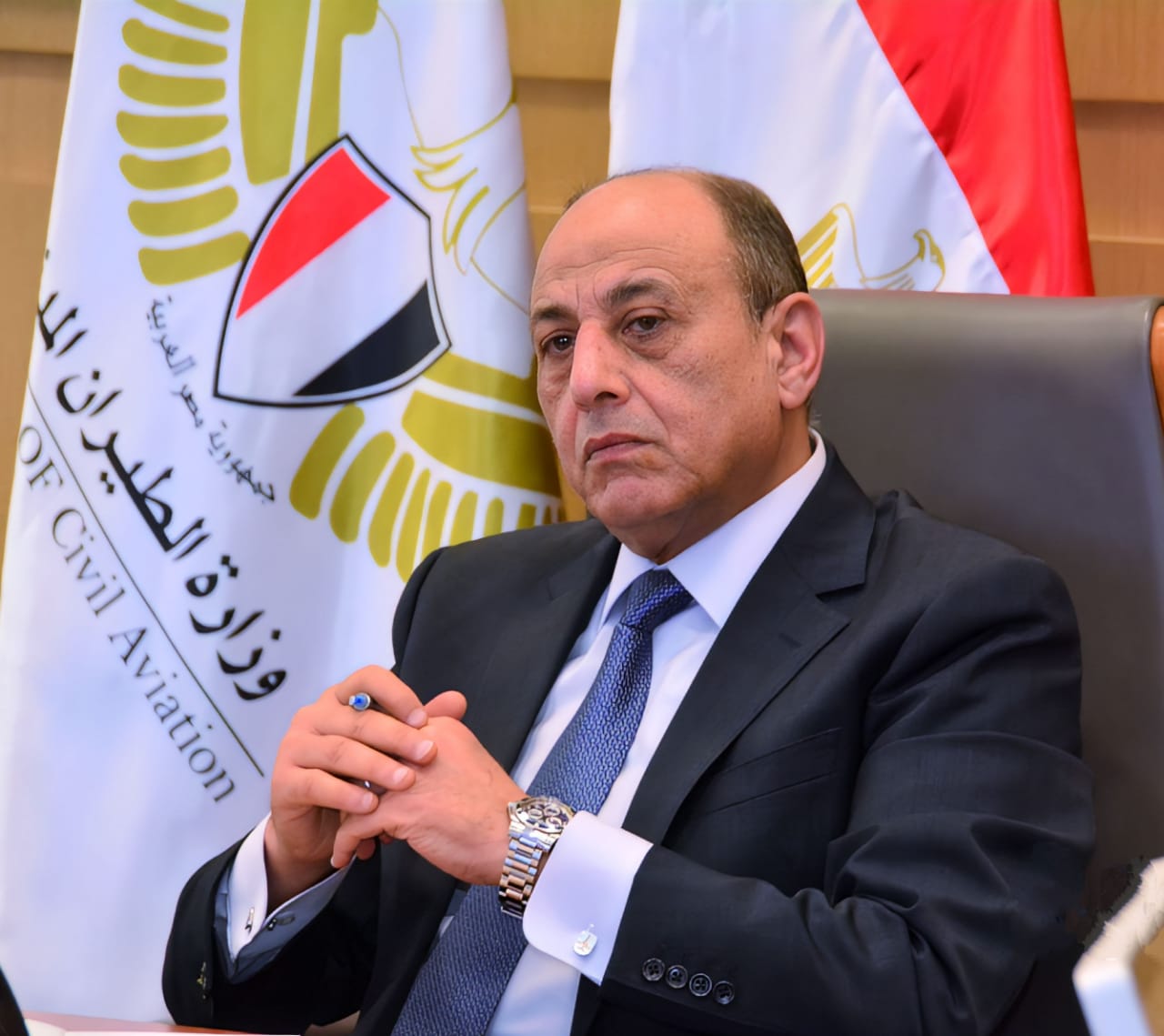 الفريق محمد عباس حلمي وزير الطيران المدني 