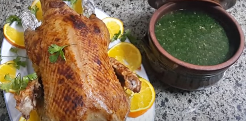 بط وملوخية خضراء 
