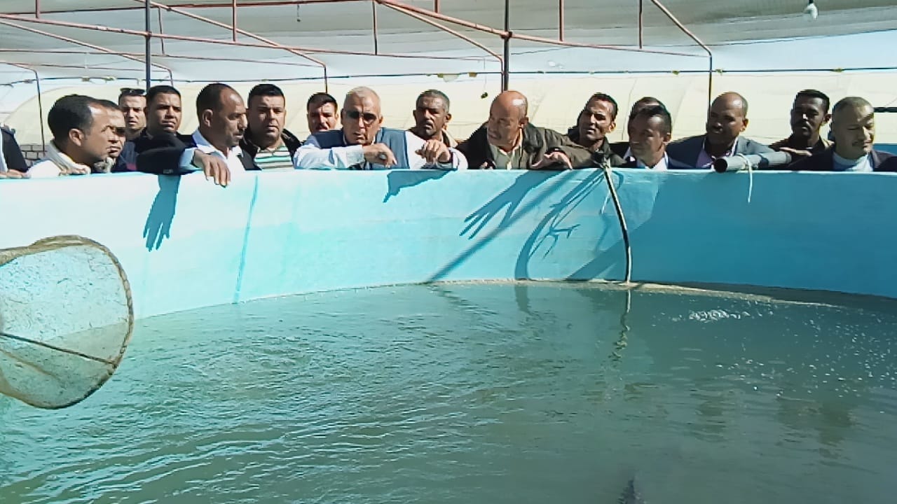 بشائر 2020 .محافظ الوادى الجديد يشهد انتاج مزرعة احواض سمكية.صور