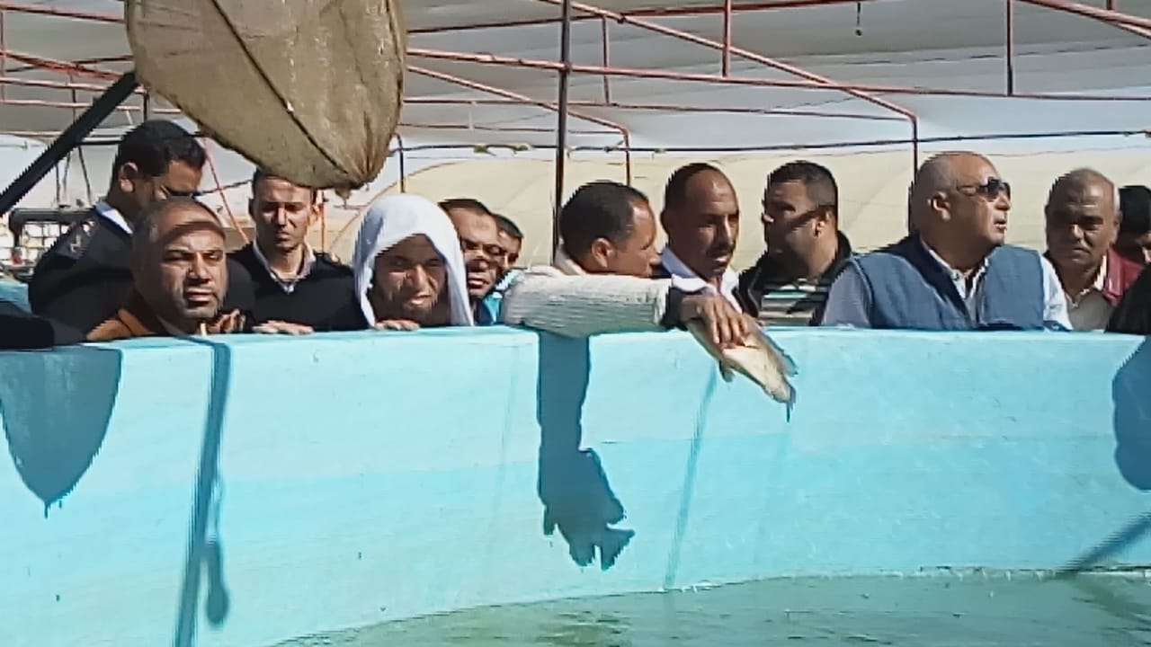 بشائر 2020 .محافظ الوادى الجديد يشهد انتاج مزرعة احواض سمكية.صور