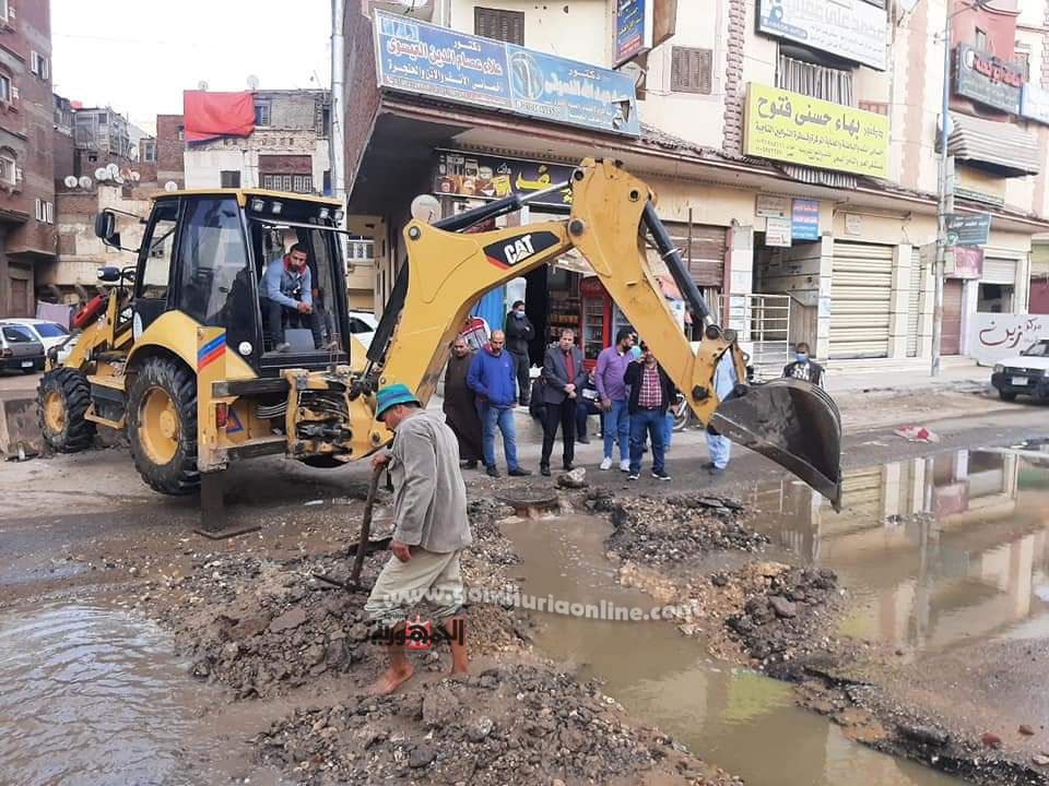 غلق مدخل كفرالشيخ من ناحية طنطا بسبب إنهيار خط الطرد