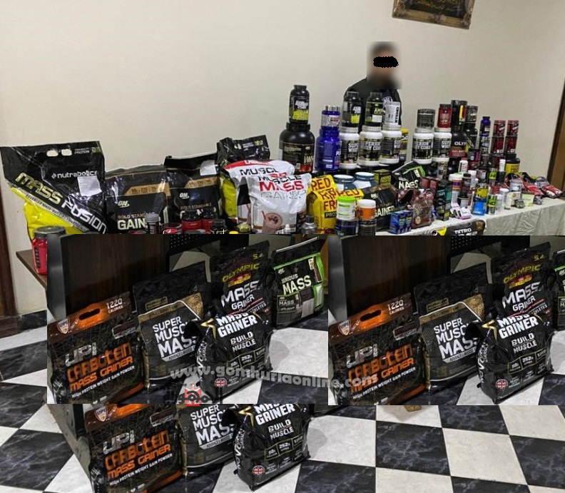 المنشطات والمكمات الغذائية المهربة من الجمارك والتى ضبطت بسيدى جابر