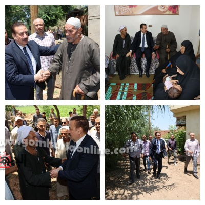 محافظ المنوفية يعزي أسرة ضحية الطقس السيئ في كمشيش