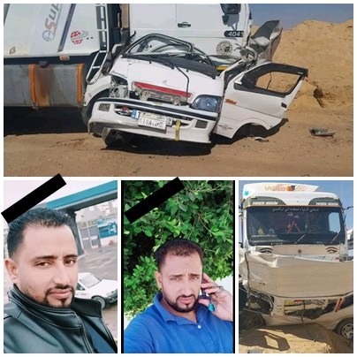 التريلا دهست الميكروباص وأنهت حياة السائق