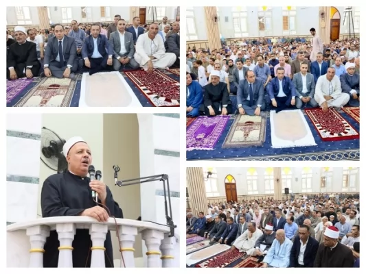 محافظ المنوفية يؤدي صلاة الجمعة في مسجد العمري البحري بالشهداء