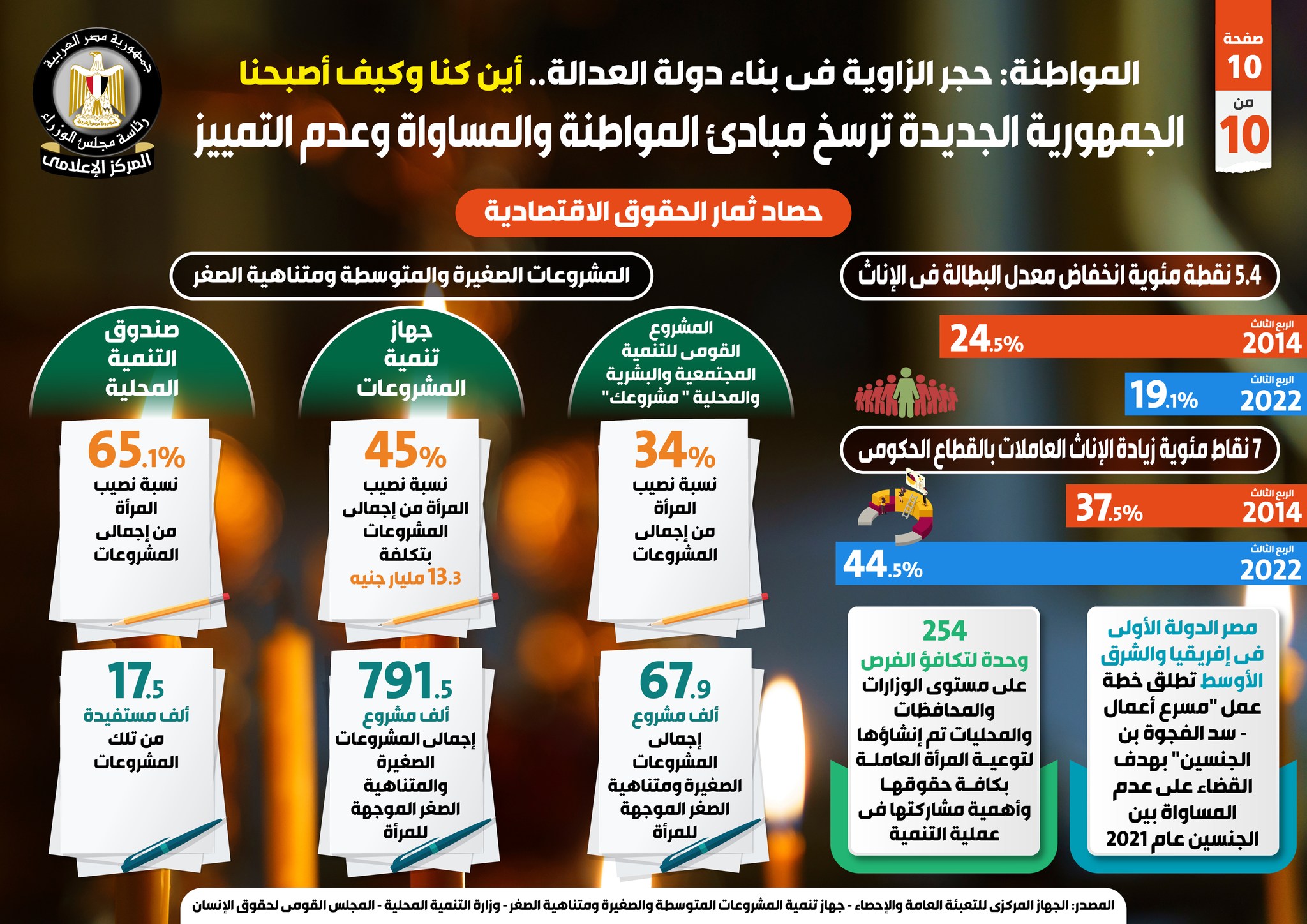 الجمهورية الجديدة ترسخ مبادئ المواطنة والمساواة وعدم التمييز
