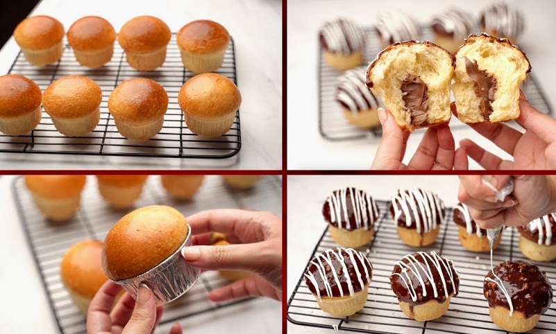 اكواب البريوش بالشيكولاتة 