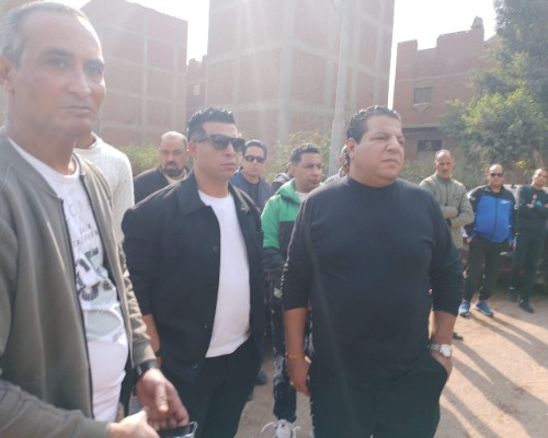 تشييع جثمان شقيق الفنان شعبان عبد الرحيم بميت حلفا في قليوب