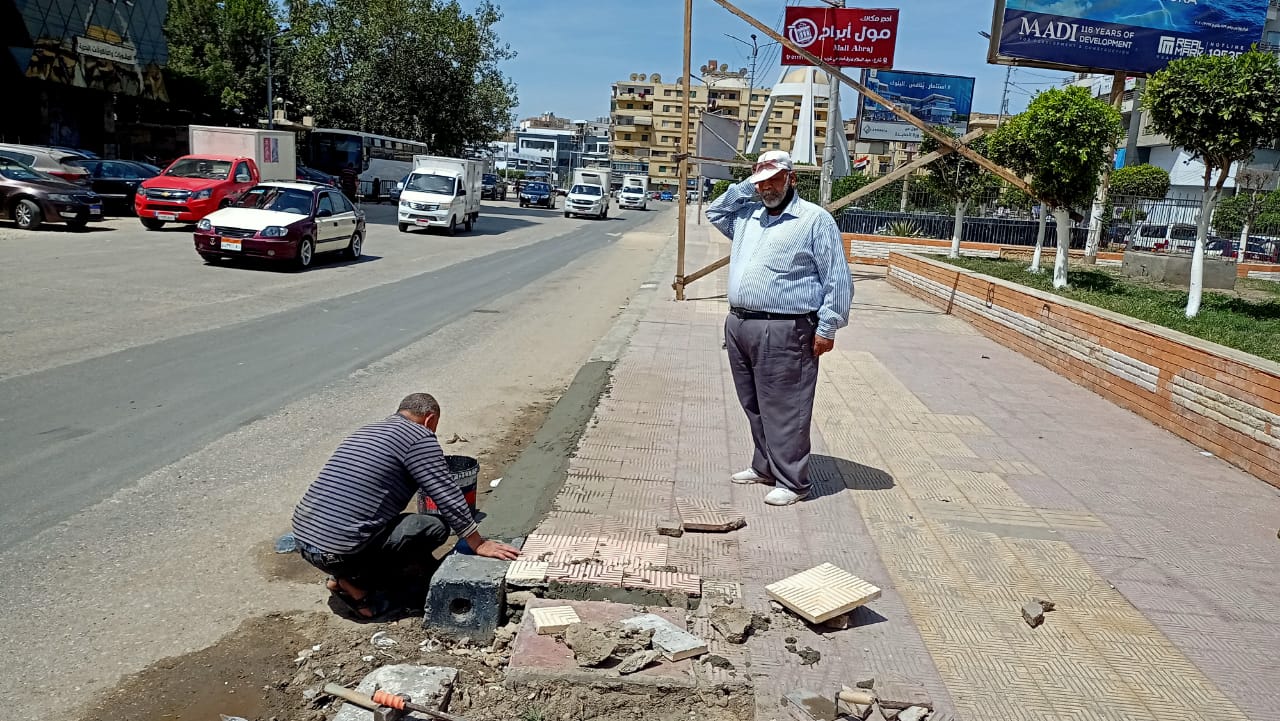 بدا اعمال تطوير الجزيره الوسطى بشارع قناه السويس 