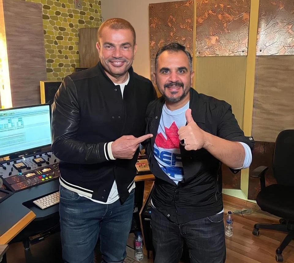 عمرو دياب والملحن وليد سعد 