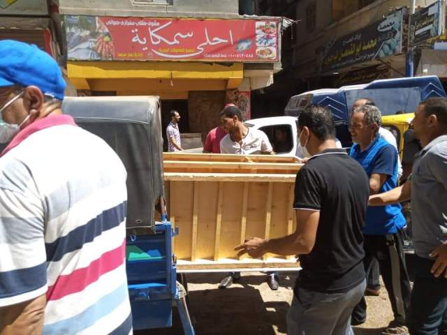 حملة مكبرة  لرفع الاشغالات بشوارع مدينه سيدي سالم 