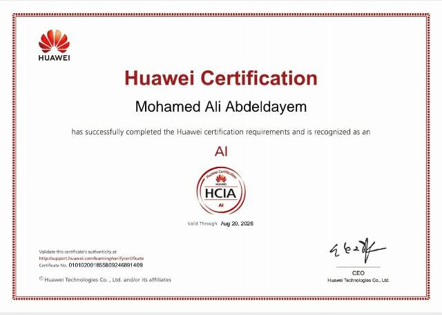 باحث بالجامعة المصرية الروسية يحصل على شهادة دولية فى الذكاء الإص