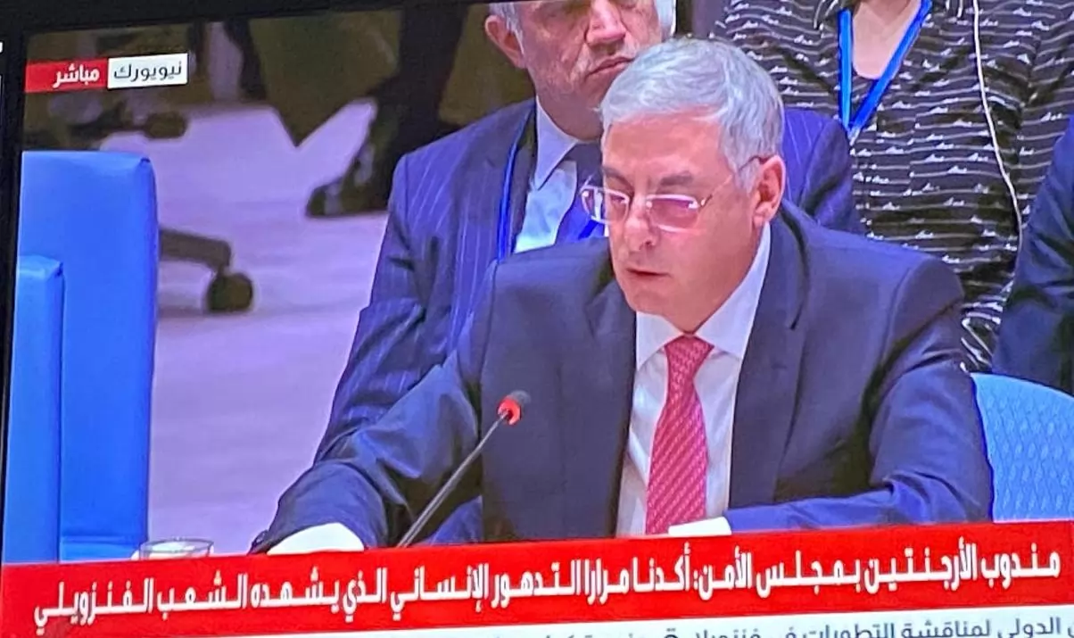 مندوب الأرجنتين بمجلس الأمن أكدنا مرارا التدهور الإنساني الذي يشهده الشعب الفنزويلي