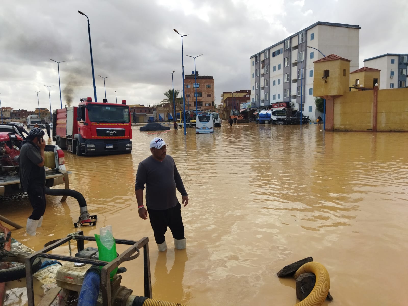 امطار غزيرة تضرب مدن وقرى مطروح 