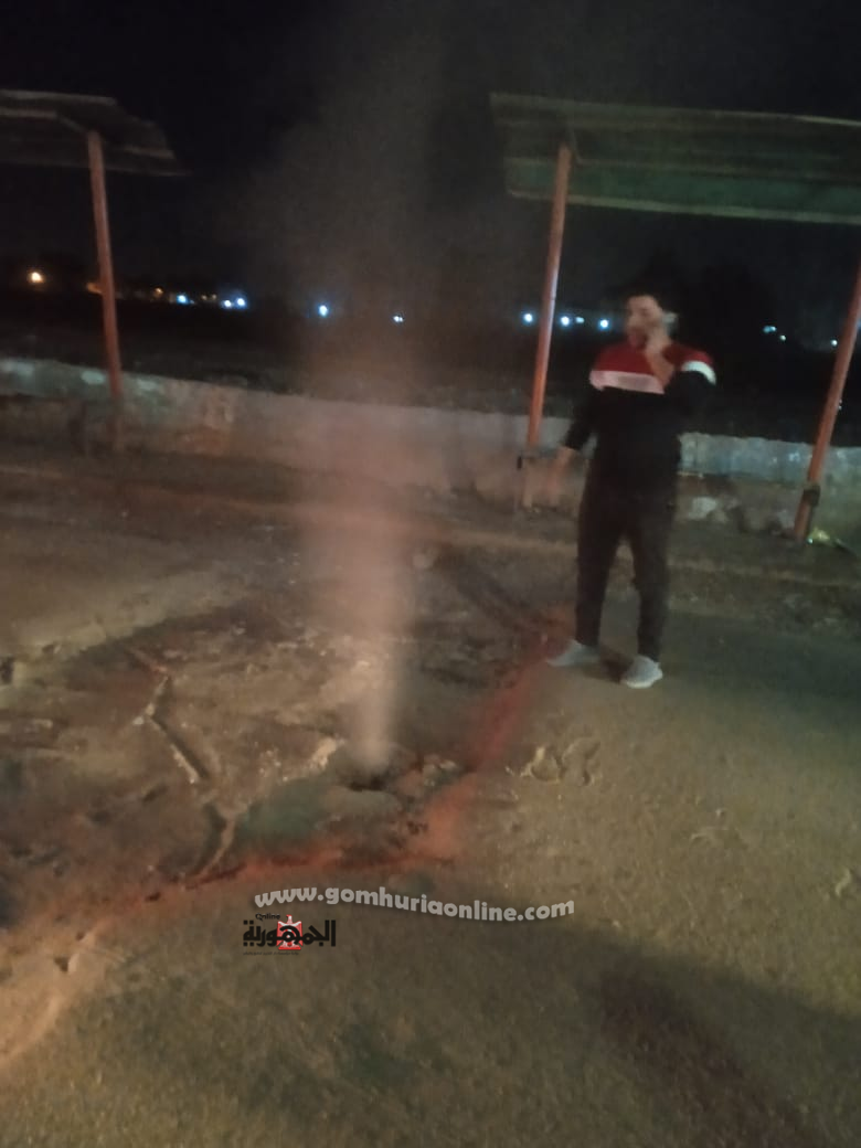 تسريب الغاز الطبيعى من محبس رئيسي بقرية جروان بالمنوفية