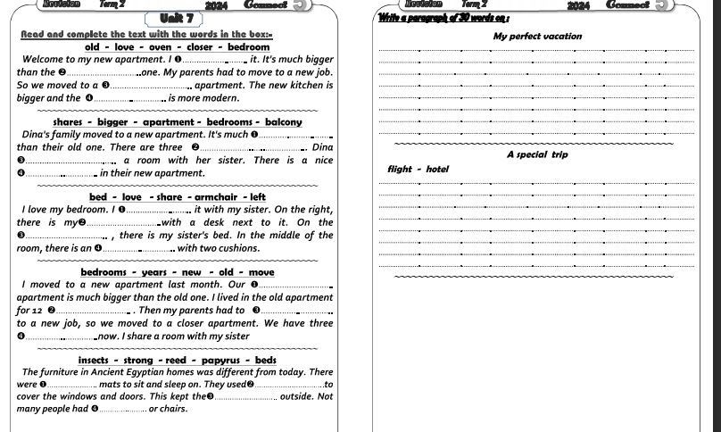 مراجعة انجليزي خامسة ابتدائي