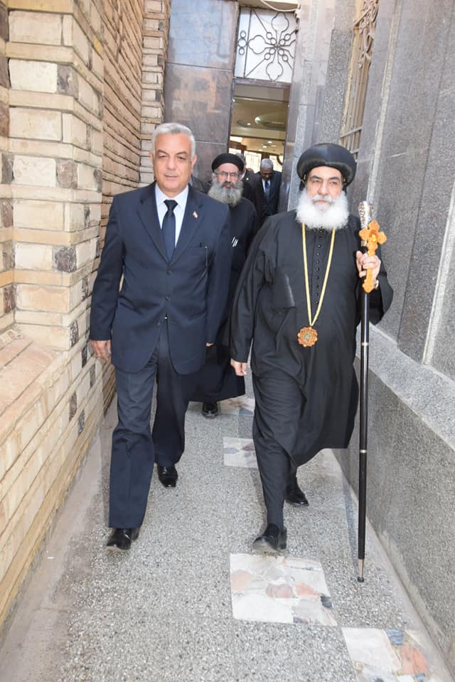رئيس وقيادات جامعة المنوفية فى زيارة للمطرانية للتهنئة بعيد الميلاد 