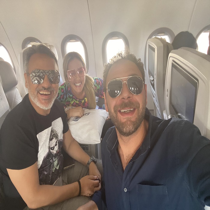 محمد علي رزق وإيهاب فهمي وزوجته 