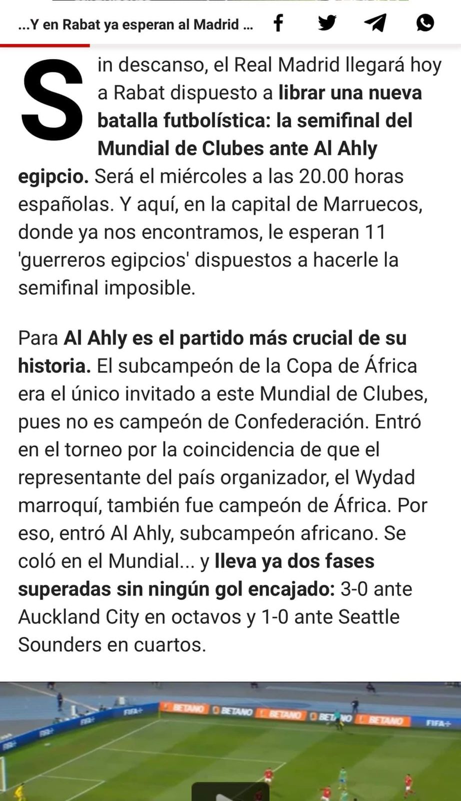 ماركا الاسبانية: ريال مدريد سيواجه 11 مقاتلا من الاهلى فى المغرب 