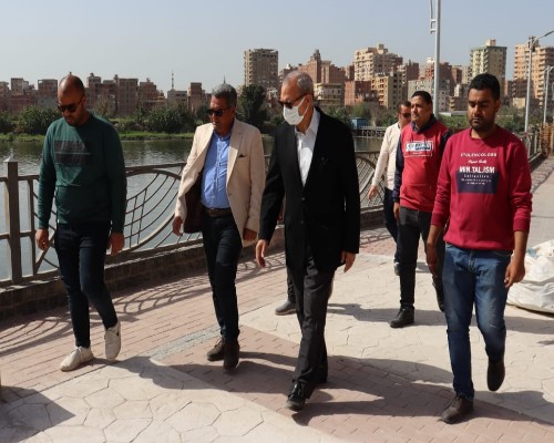 محافظ القليوبية يتفقد أعمال إنشاء ممشى النيل وأهل مصر بمدينة بنها