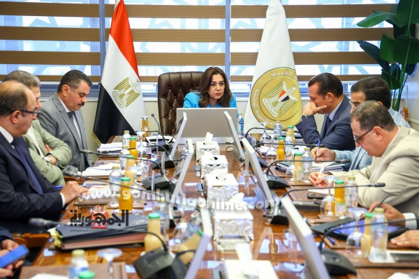 الدكتورة منال عوض وزيرة التنمية المحلية خلال الإجتماع