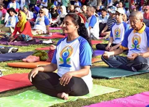 احتفالية اليوم العالمى لليوجا بمكتبة مصر العامة ببورسعيد