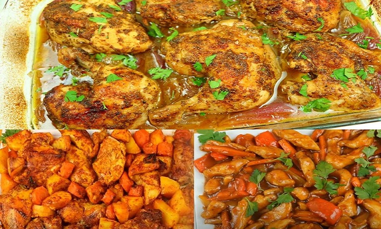 3طرق مختلفة لصوانى الدجاج 