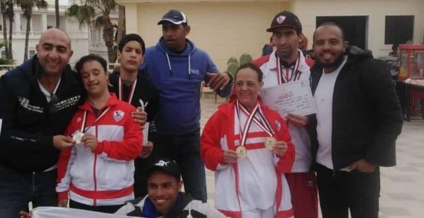 لاعبو نادي الزمالك فى السباحة لذوى الهمم
