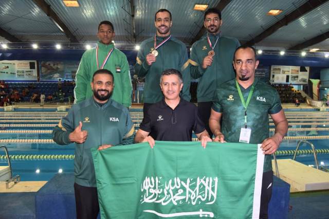 السعودية تتصدر منافسات اليوم الأول للبطولة العربية العسكرية للسباحة 