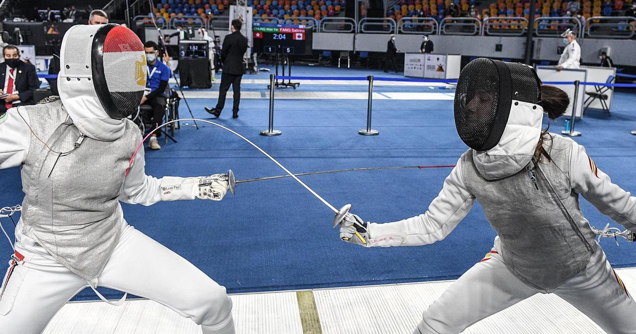 ملك حمزة وأحمد هنداوي في دور الـ16 لمنافسات سلاح الشيش ناشئين وناشئات ببطولة العالم 