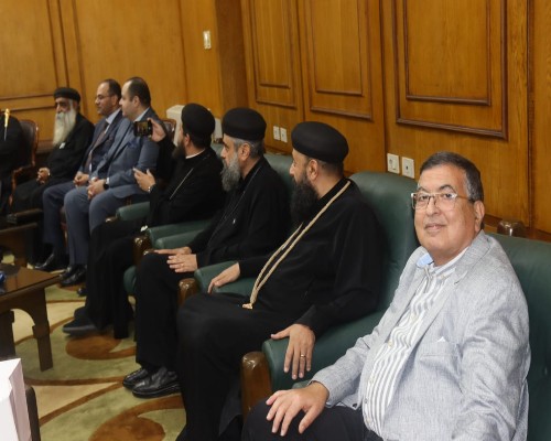 محافظ القليوبية يستقبل الكنيسة المصرية للتهنئة بعيد الفطر المبارك