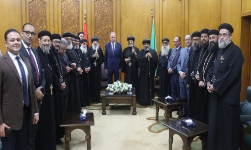 محافظ القليوبية يستقبل الكنيسة المصرية للتهنئة بعيد الفطر المبارك