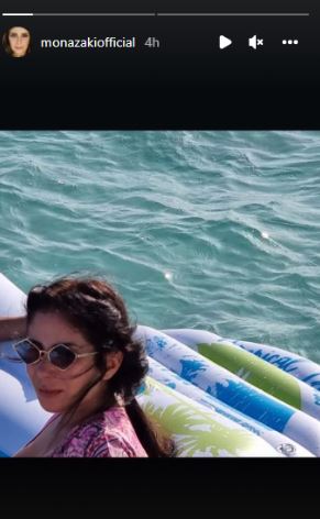 منى زكى فى عطلة صيفية بعد الاطمئنان على 