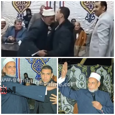 إمام المسجد يسلم الشاب المصحف الشريف ويعفو عنه