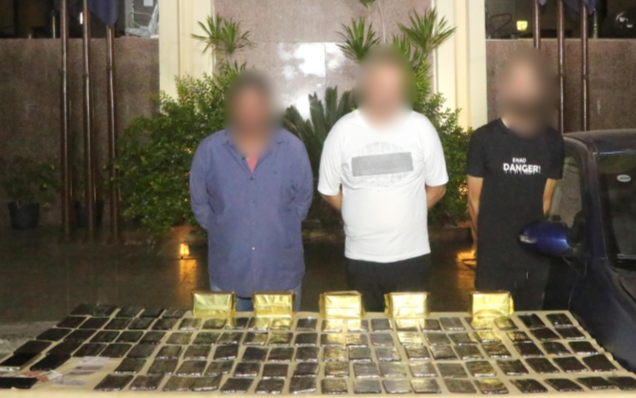 جانب من المتهمين والمضبوطات 