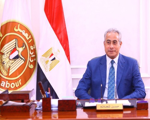 وزير العمل  حسن شحاتة