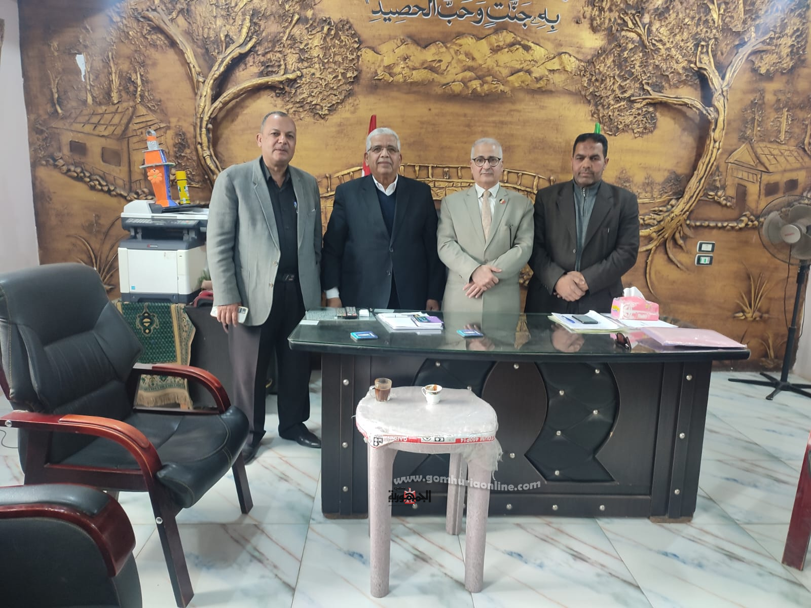 محمد صحصاح خلال استقباله رئيس مجلس الأمناء بادارة قويسنا التعليمية