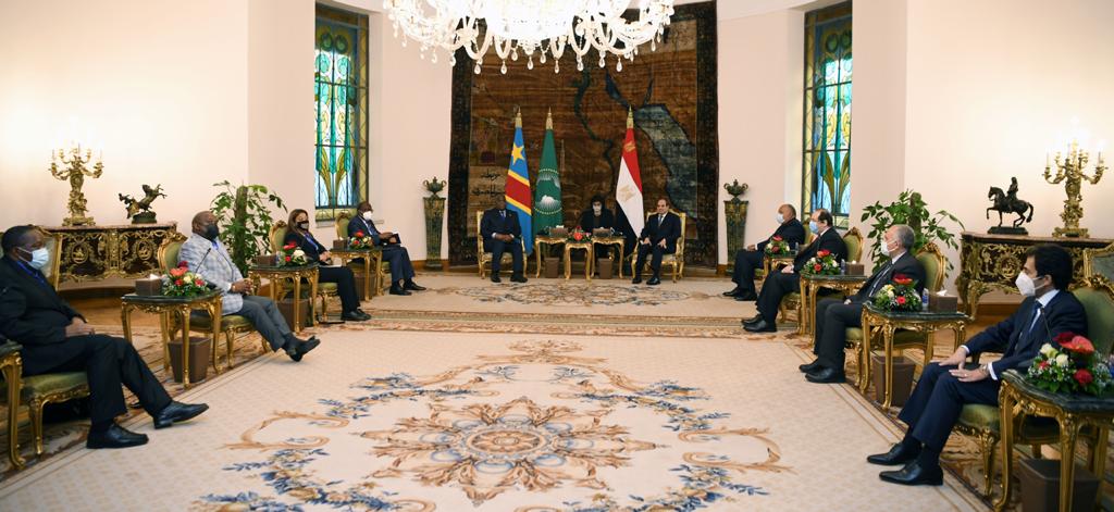 الرئيس السيسي يستقبل رئيس جمهورية الكونغو الديمقراطية بقصر الاتحادية
