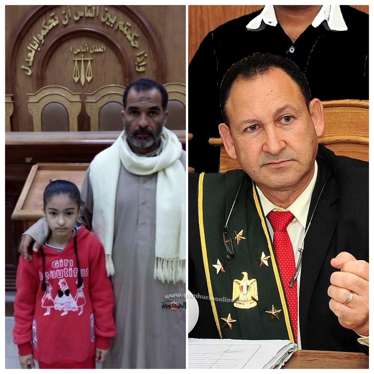 المستشار الدكتور محمد عبدالوهاب خفاجى والطفلة مع والدها